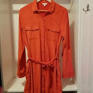 Charming Charlie Orange Faux Suede Tunic